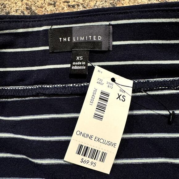 NWT The Limited Womens Skirt Maxi Preppy Minimalist Nautical Stripe Blue XS GZ - Picture 3 of 4